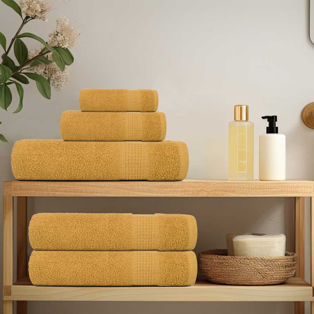 Towel Cotton Gold 100 x 50 cm Bathroom Bath Linen Home Towels 2 pcs Hand