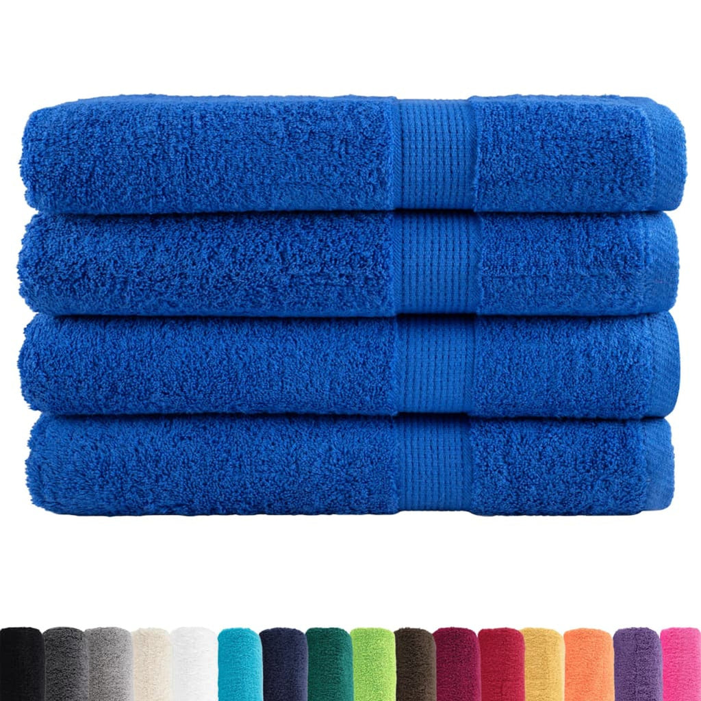 Towel Cotton Blue 200 x 80 cm Bathroom Bath Linen Home Towels 4 pcs Variant 2