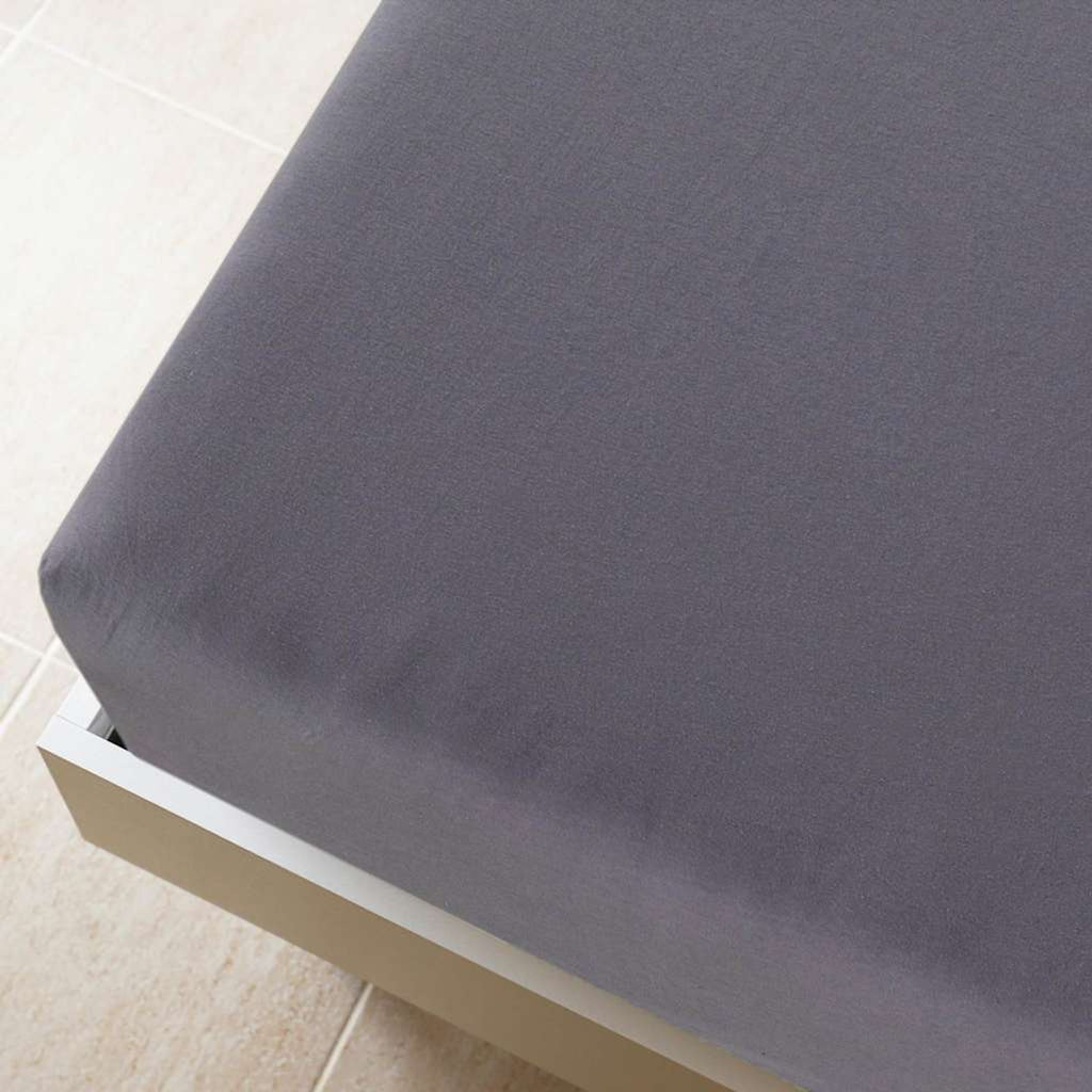 Jersey Fitted Sheets Cotton Anthracite 200 x 160 cm Bedroom Furniture Bedstead