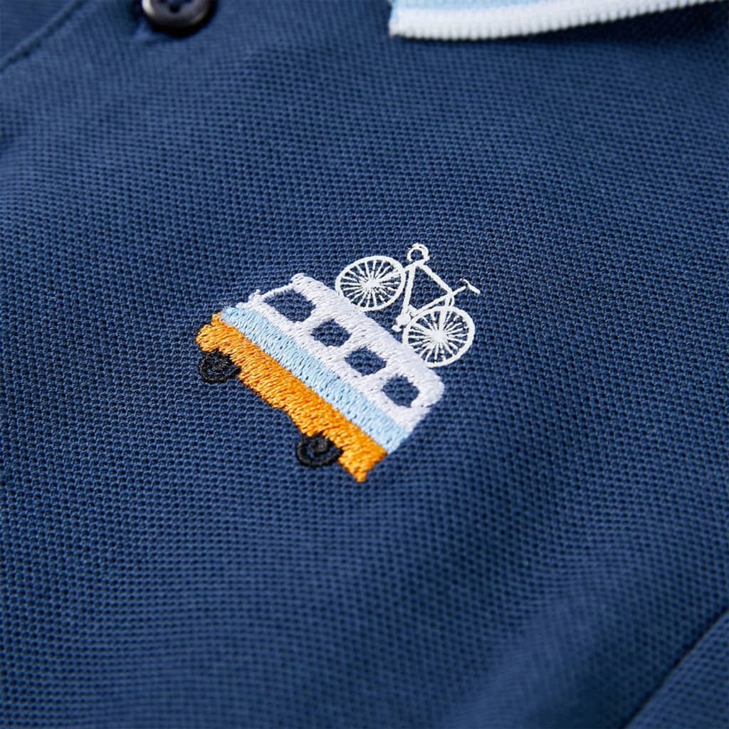 Kids'Polo Shirt Dark Cotton Dark Blue 116 Kids Clothing Children's Variant 2
