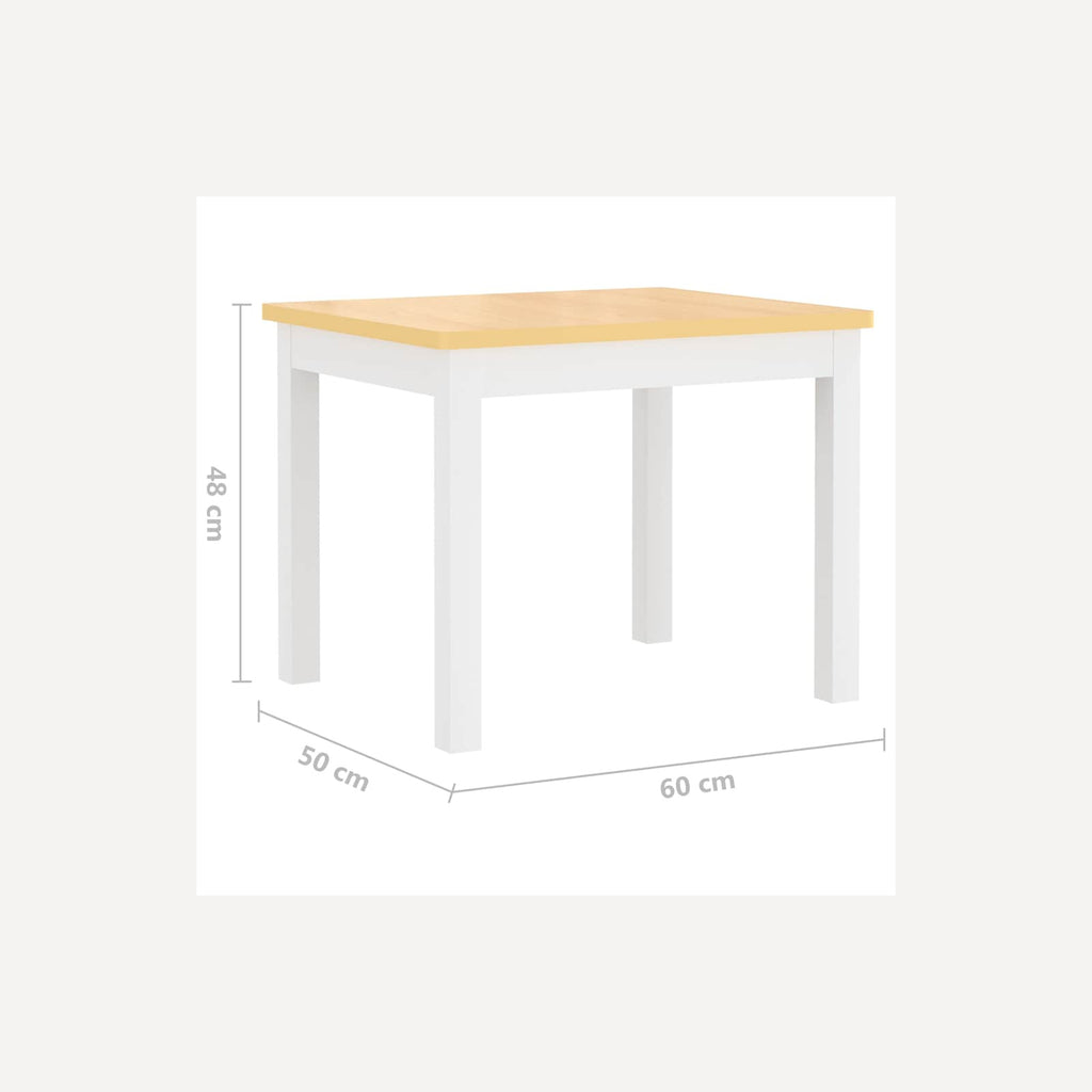 Table Mdf White 60 x 50 x 48 cm Furniture Home Dining Baby Toddler Variant 2