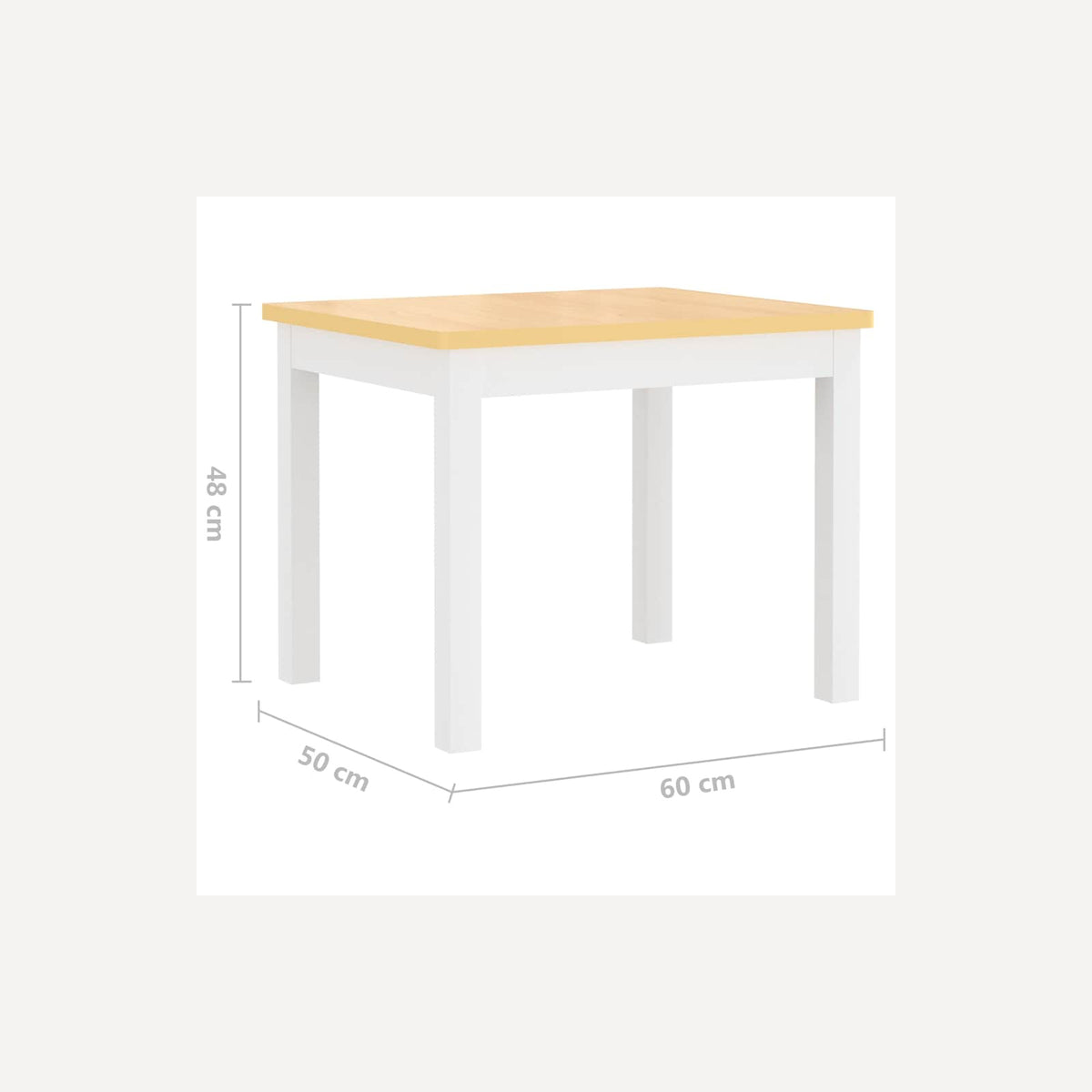 Table Mdf White 60 x 50 x 48 cm Furniture Home Dining Baby Toddler Variant 2
