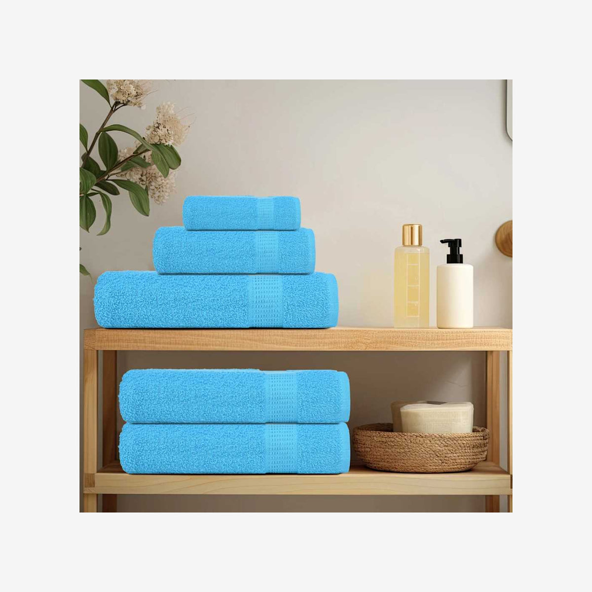 Towel Cotton Turquoise 150 x 100 cm Bathroom Bath Linen Home Towels 2 pcs
