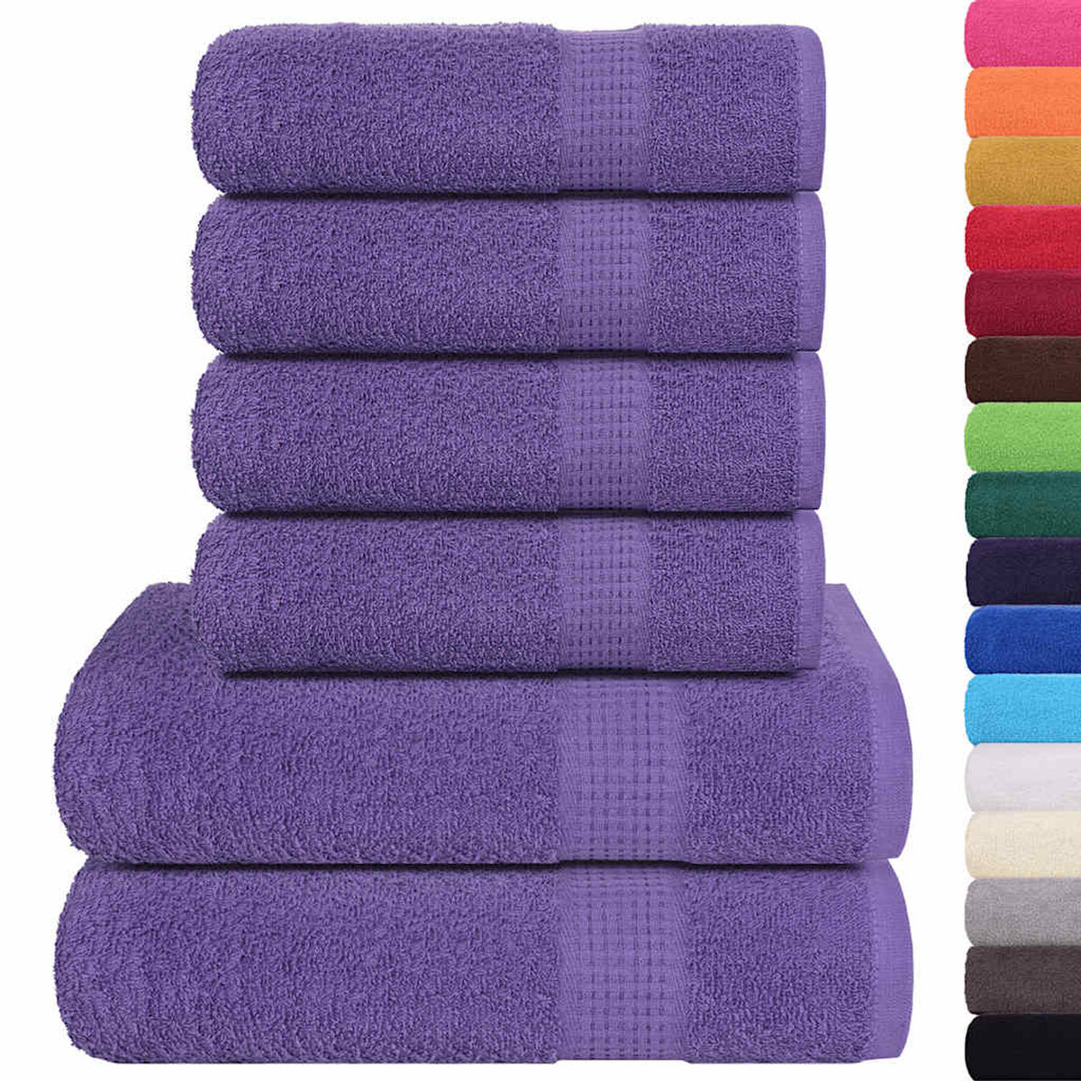 Towel Cotton Purple 50 x 100 cm Bathroom Bath Linen Home Bath Towels &