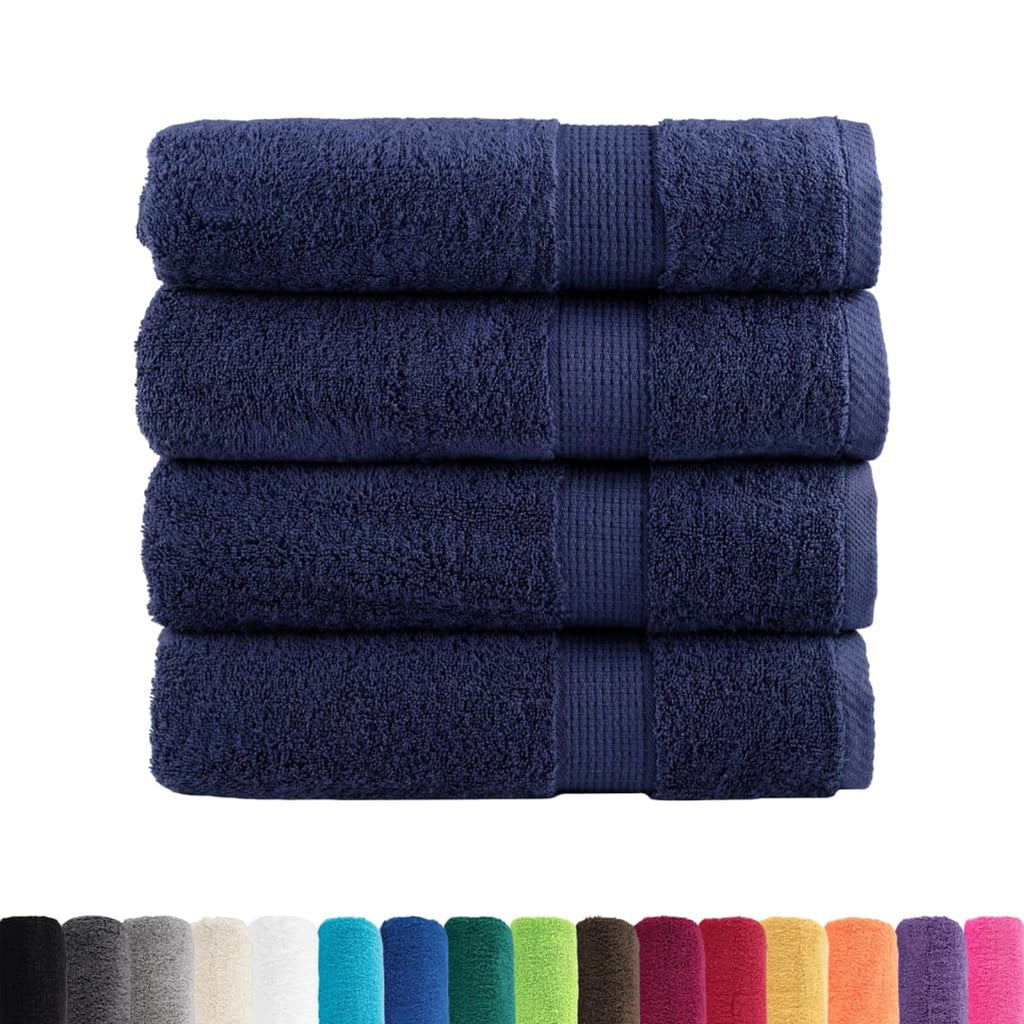 Towel Cotton Navy Blue 100 x 50 cm Bathroom Bath Linen Home Towels 4 Variant 2