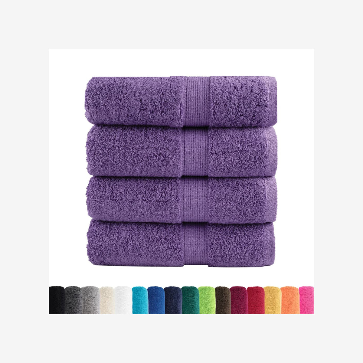 Towel Cotton Purple 30 x 30 cm Bathroom Bath Linen Home Towels 4 pcs Variant 2