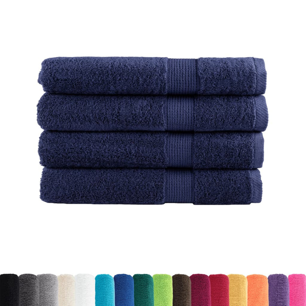 Towel Cotton Navy Blue 200 x 100 cm Bathroom Bath Linen Home Towels Variant 2