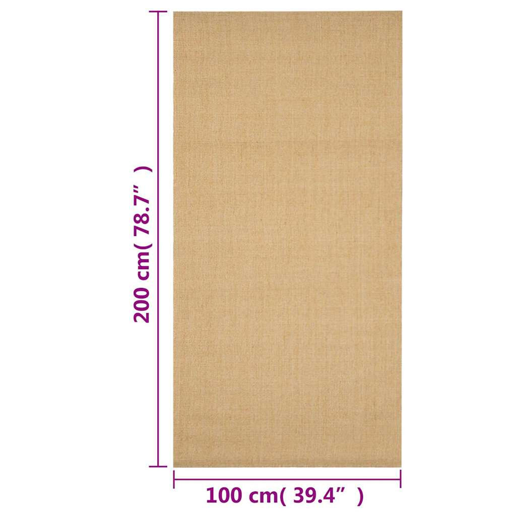 Rug Sisal Natural 200 x 100 cm Floor Mat Home Decor Floor Covering Rugs
