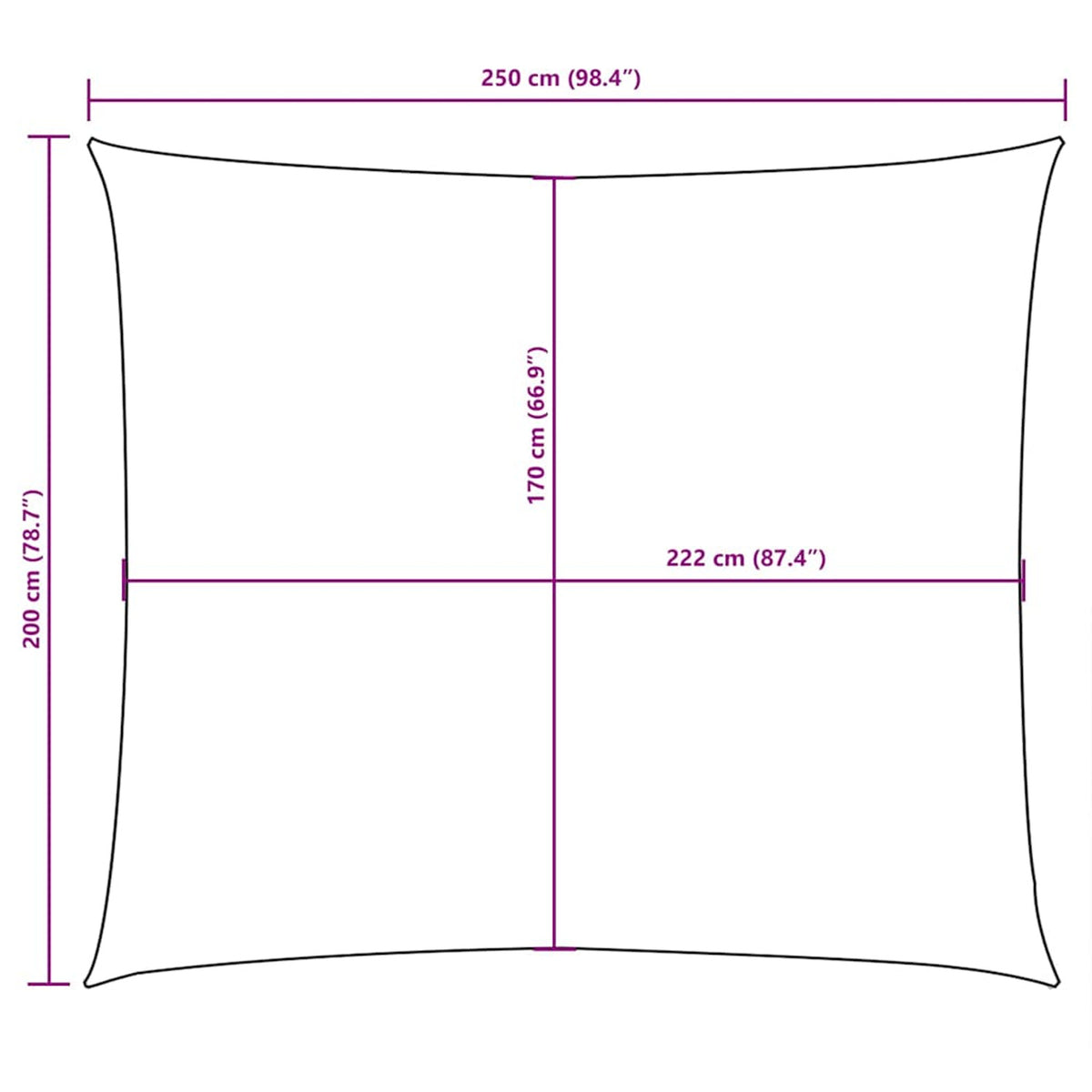 Sunshade Sail Oxford Fabric Brown Water Resistant UV Resistant 200 x 250 cm