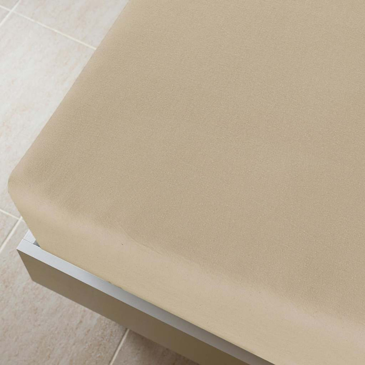 Jersey Fitted Sheets Cotton Taupe 200 x 100 cm Bedroom Furniture Bedstead 2