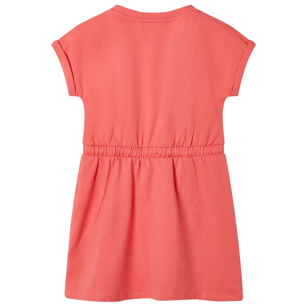 Dress Cotton Coral 104 Kids' Dresses Kids' Dresse Kids'Dress Drawstring 104