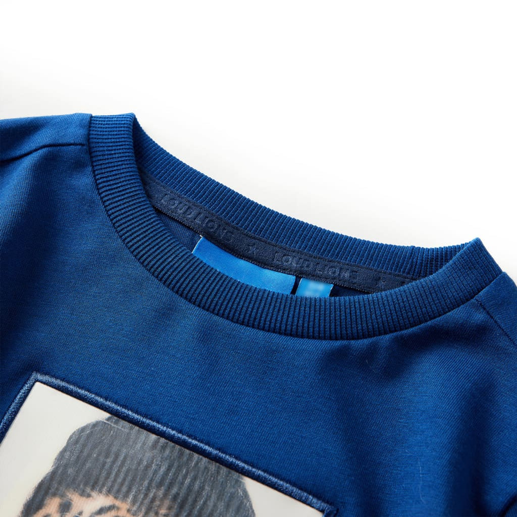Kids T-Shirt Cotton Dark Blue 128 Children's Top Kids Clothing Kids Wear Long