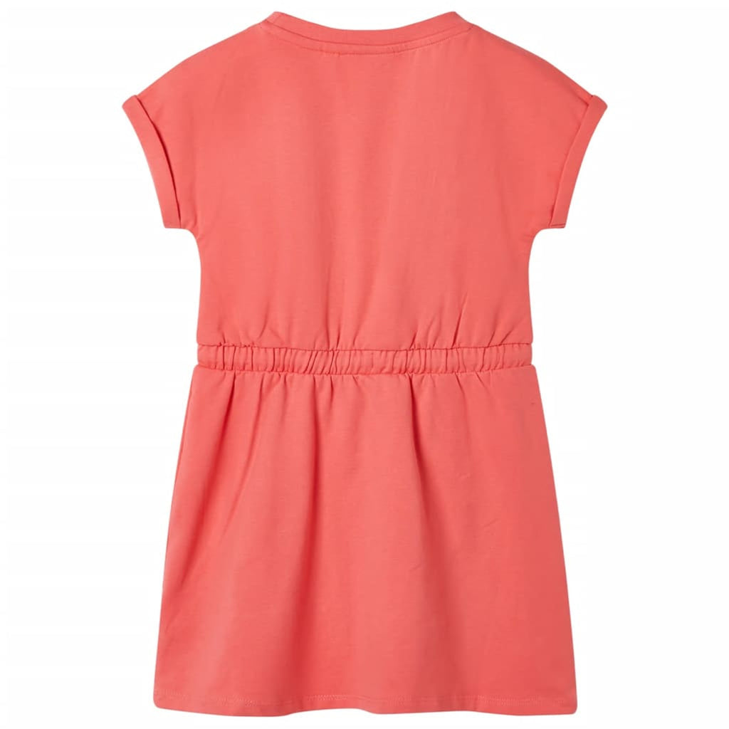 Dress Cotton Coral 116 Kids' Dresses Kids' Dresse Kids'Dress Drawstring 116