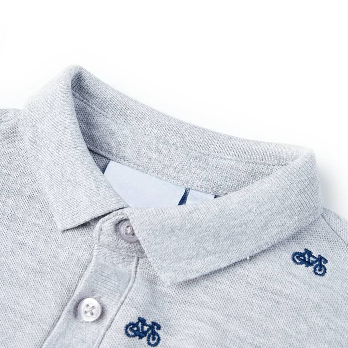 Kids'Polo Shirt Melange Cotton Grey Melange 104 Kids Clothing Children's Wear