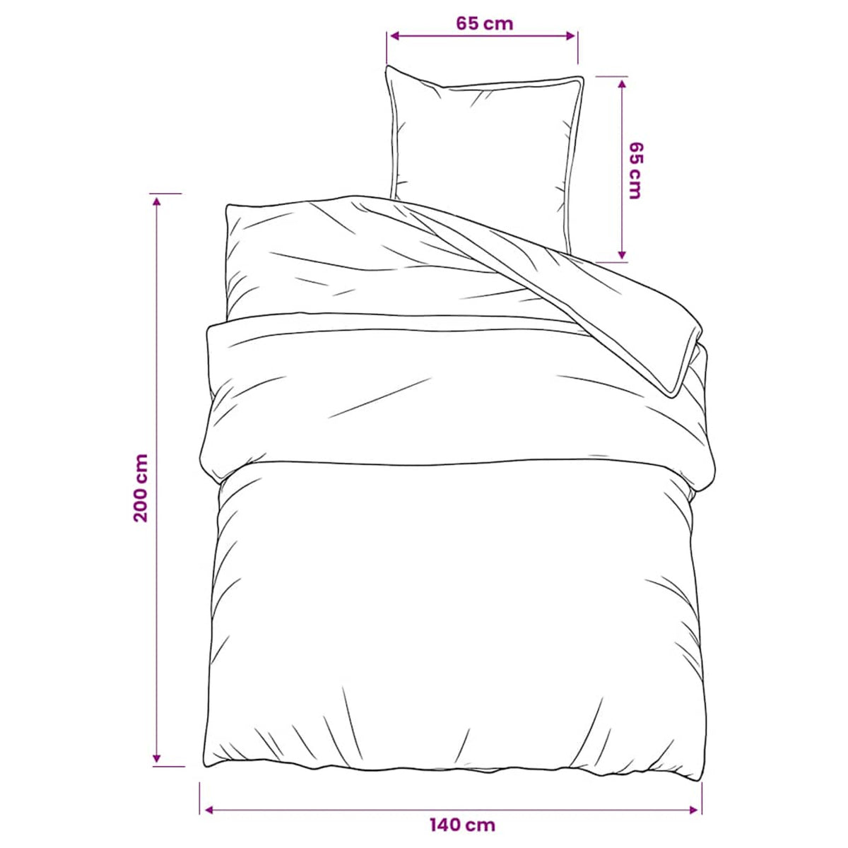 Duvet Cover Cotton Black 200 x 140 cm Bedding Bed Linen Bedroom Variant 5