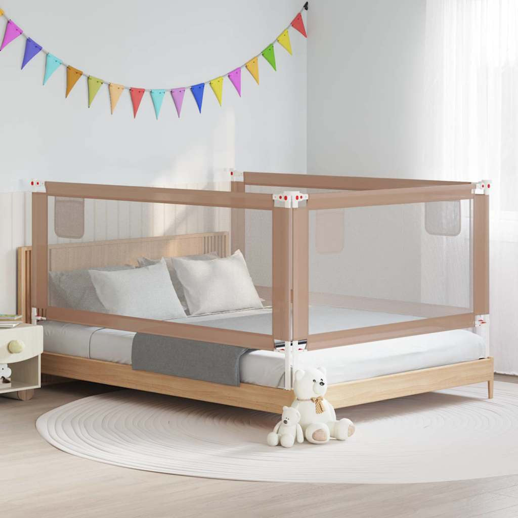 Toddler Safety Bed Rail Fabric (100% Polyester) Taupe 200 x 25 x 95 cm