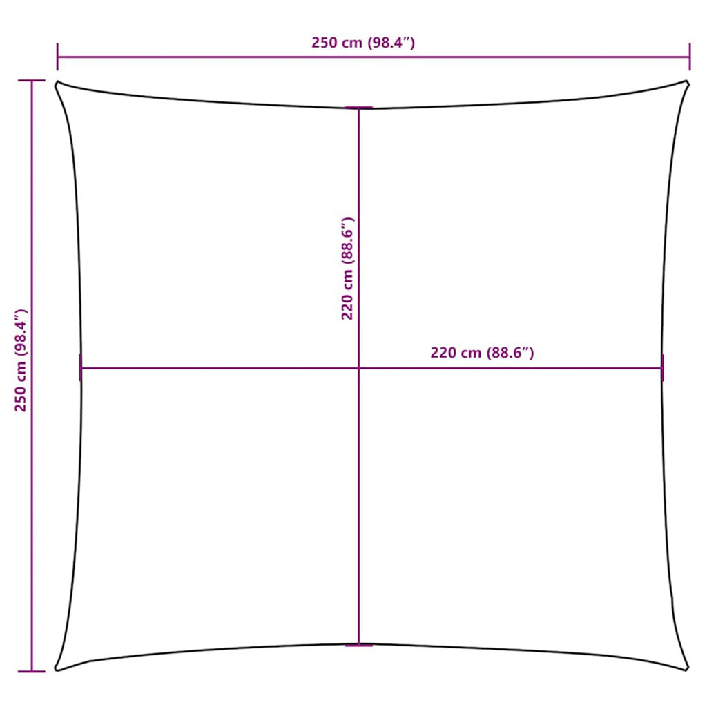 Sunshade Sail Oxford Fabric Taupe Water Resistant UV Resistant 250 x 250 cm