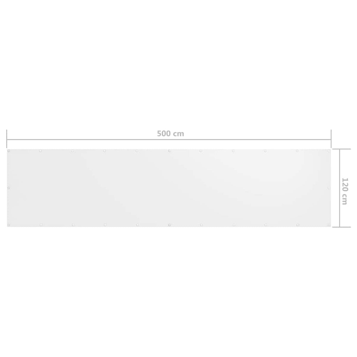 Balcony Screen Oxford Fabric White Waterproof UV Resistant 120 x 500 cm