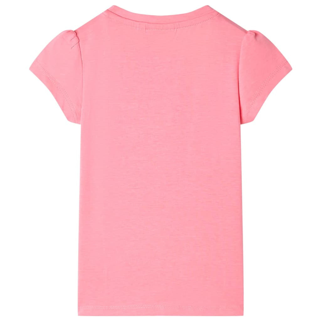 Kids T-Shirt Cotton Neon Pink 128 Children's Top Kids Clothing Kids Wear 128