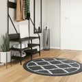 Rug Polyester Black 120 x 120 x 0.4 cm Floor Mat Home Decor Floor Covering