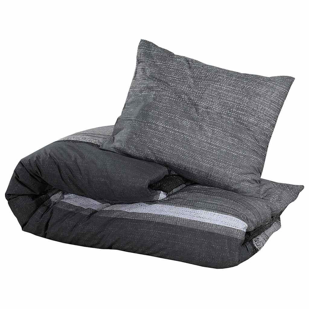 Duvet Cover Cotton Dark Grey 220 x 155 cm Bedding Bed Linen Bedroom Variant 2