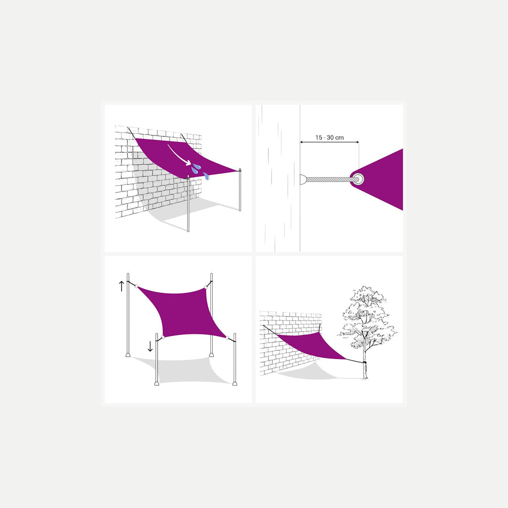 Sunshade Sail Oxford Fabric Cream Water Resistant UV Resistant 350 x 450 cm