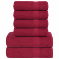 Towel Cotton Bordeaux 50 x 100 cm Bathroom Bath Linen Home Bath Towels 6 Piece