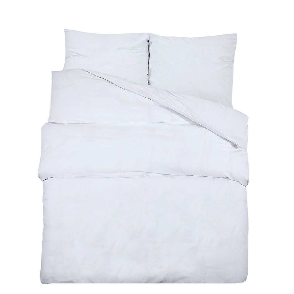 Duvet Cover Cotton White 220 x 225 cm Bedding Bed Linen Bedroom Quilt 220x225cm