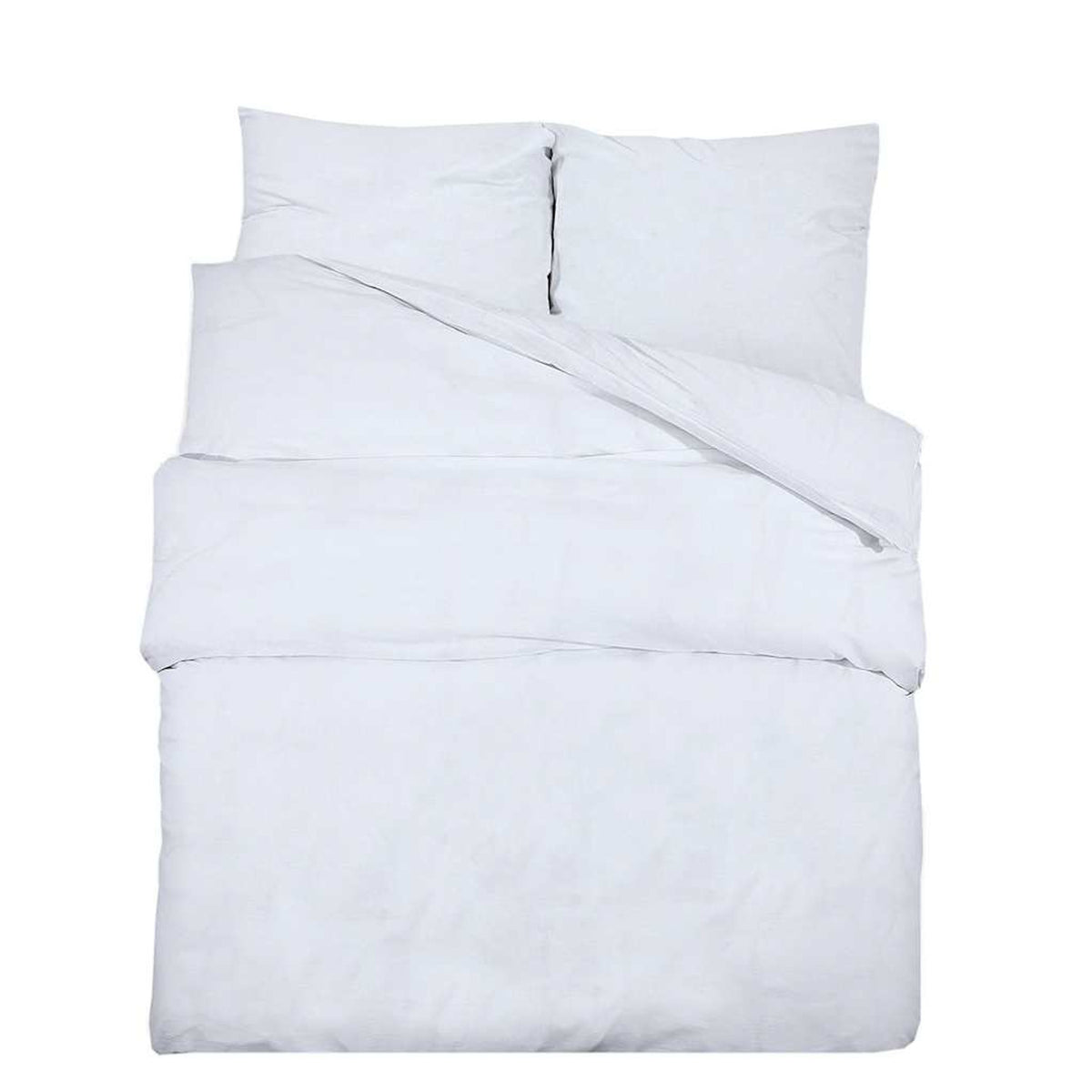 Duvet Cover Cotton White 220 x 225 cm Bedding Bed Linen Bedroom Quilt 220x225cm