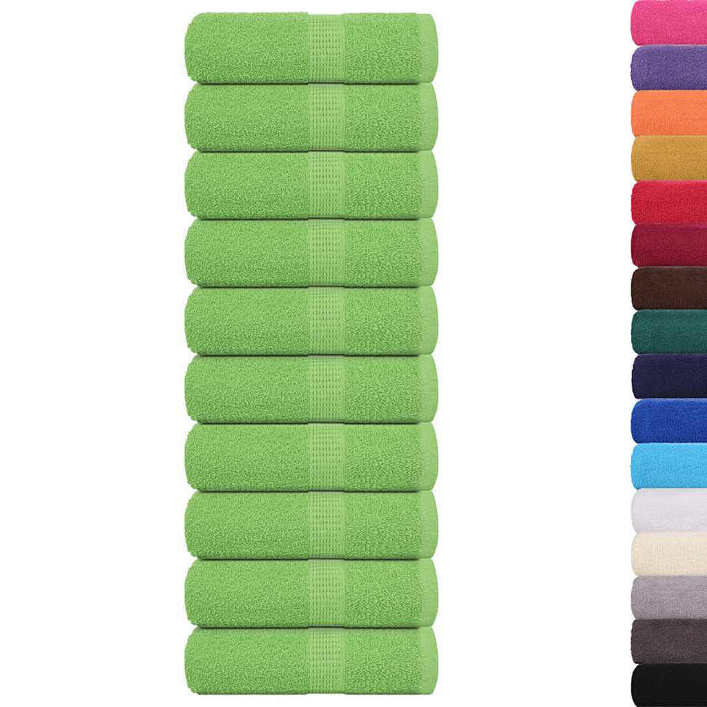 Towel Cotton Apple Green 50 x 30 cm Bathroom Bath Linen Home Towels 10 pcs