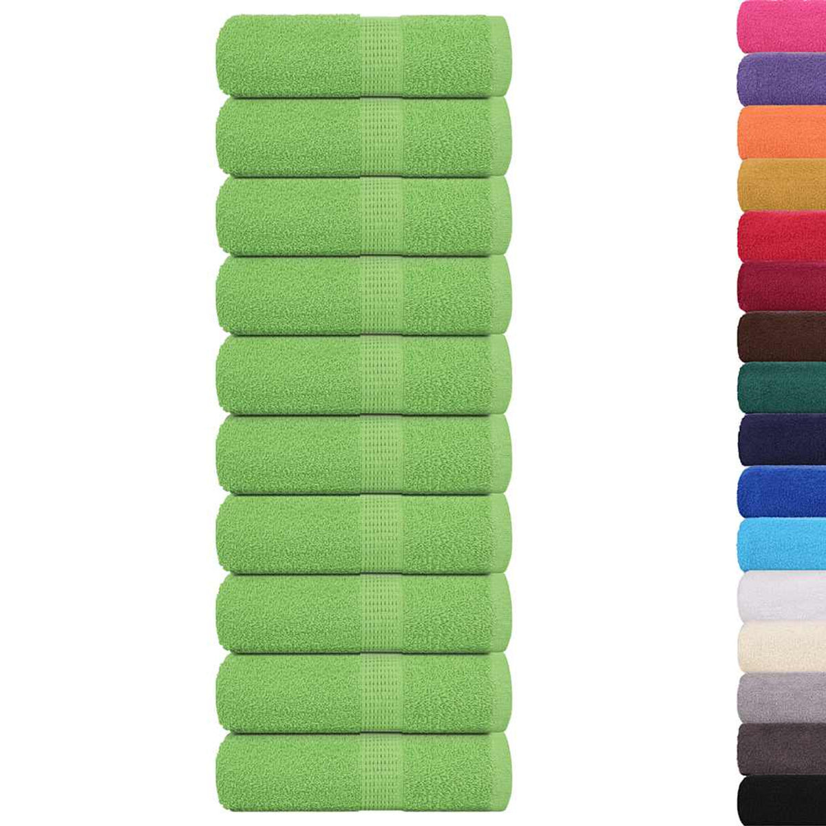 Towel Cotton Apple Green 50 x 30 cm Bathroom Bath Linen Home Towels 10 pcs