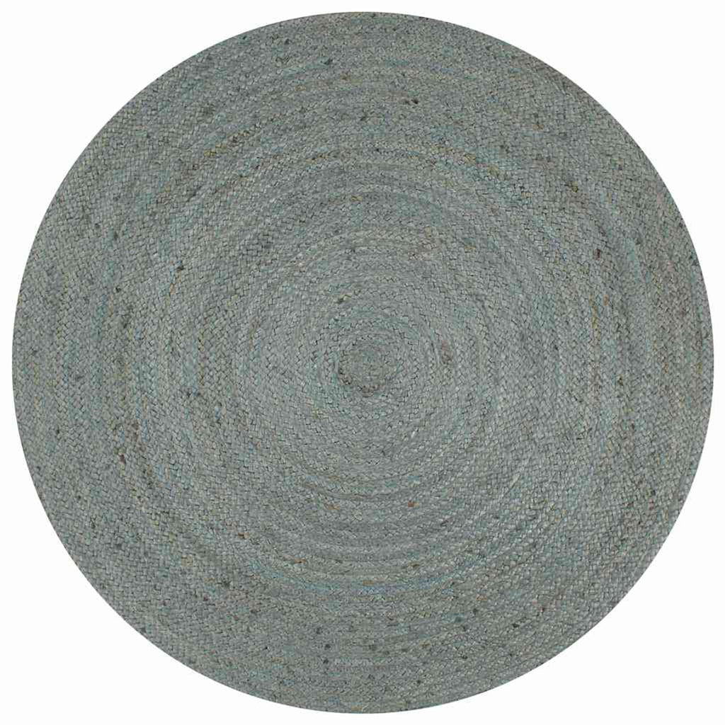 Rug Braided Jute Olive Green 120 x 120 cm Floor Mat Home Decor Floor Covering