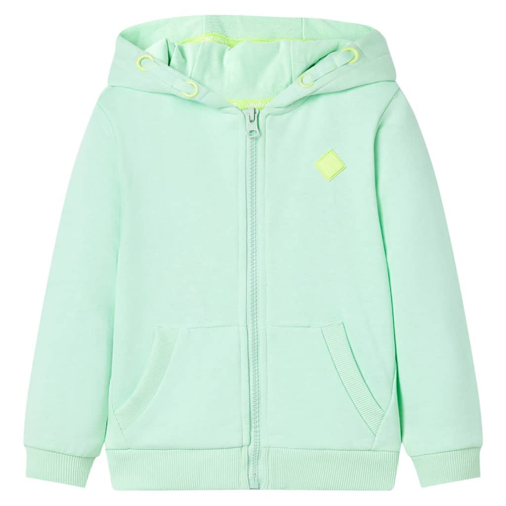 Sweatshirt Cotton Bright Green 92 Kids Clothing Children's Top Kids Wear Zip