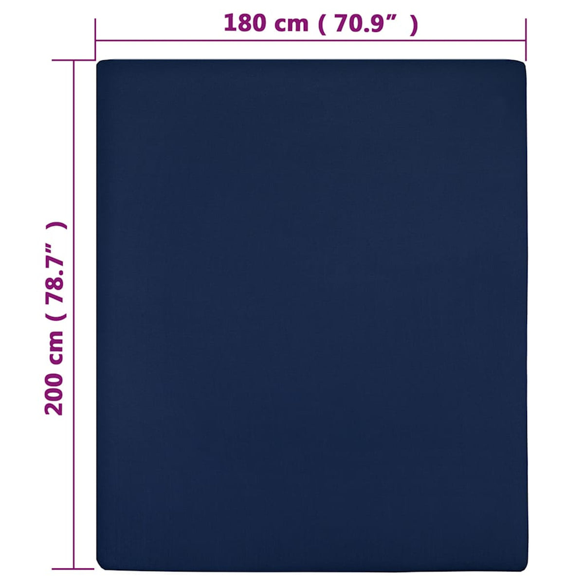 Jersey Fitted Sheet Cotton Navy Blue 200 x 180 cm Bedroom Furniture Bedstead