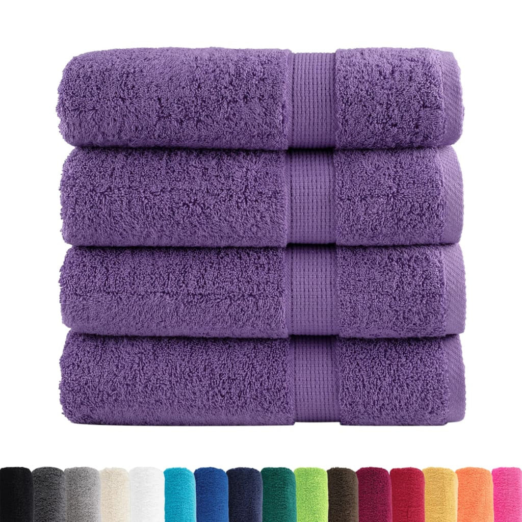 Towel Cotton Purple 140 x 70 cm Bathroom Bath Linen Home Towels 4 Variant 2