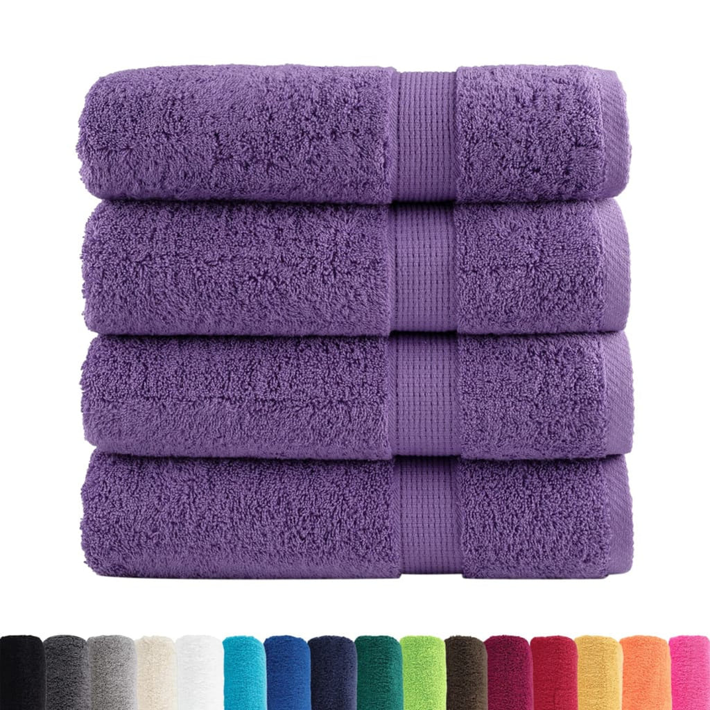 Towel Cotton Purple 150 x 100 cm Bathroom Bath Linen Home Towels 4 Variant 2