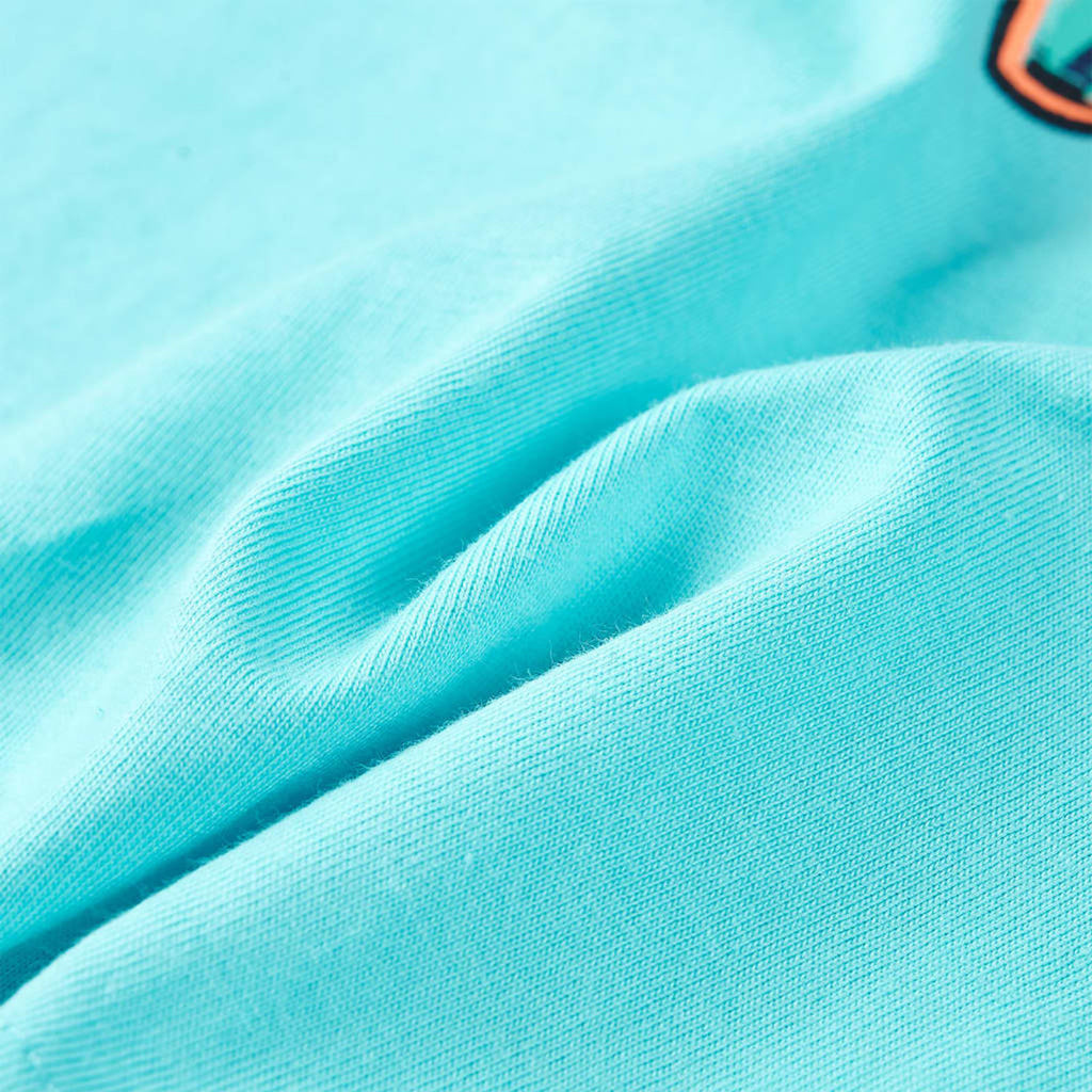 Kids T-Shirt Cotton Aqua 116 Children's Top Kids Clothing Kids Wear Kids' Tops