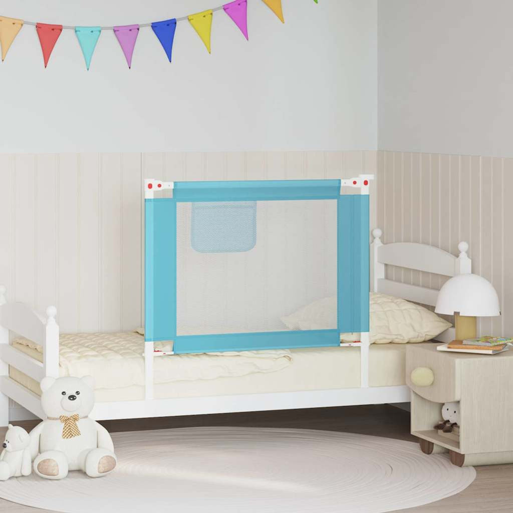 Toddler Safety Bed Rail Fabric (100% Polyester) Blue 90 x 25 x 95 cm Bedguard