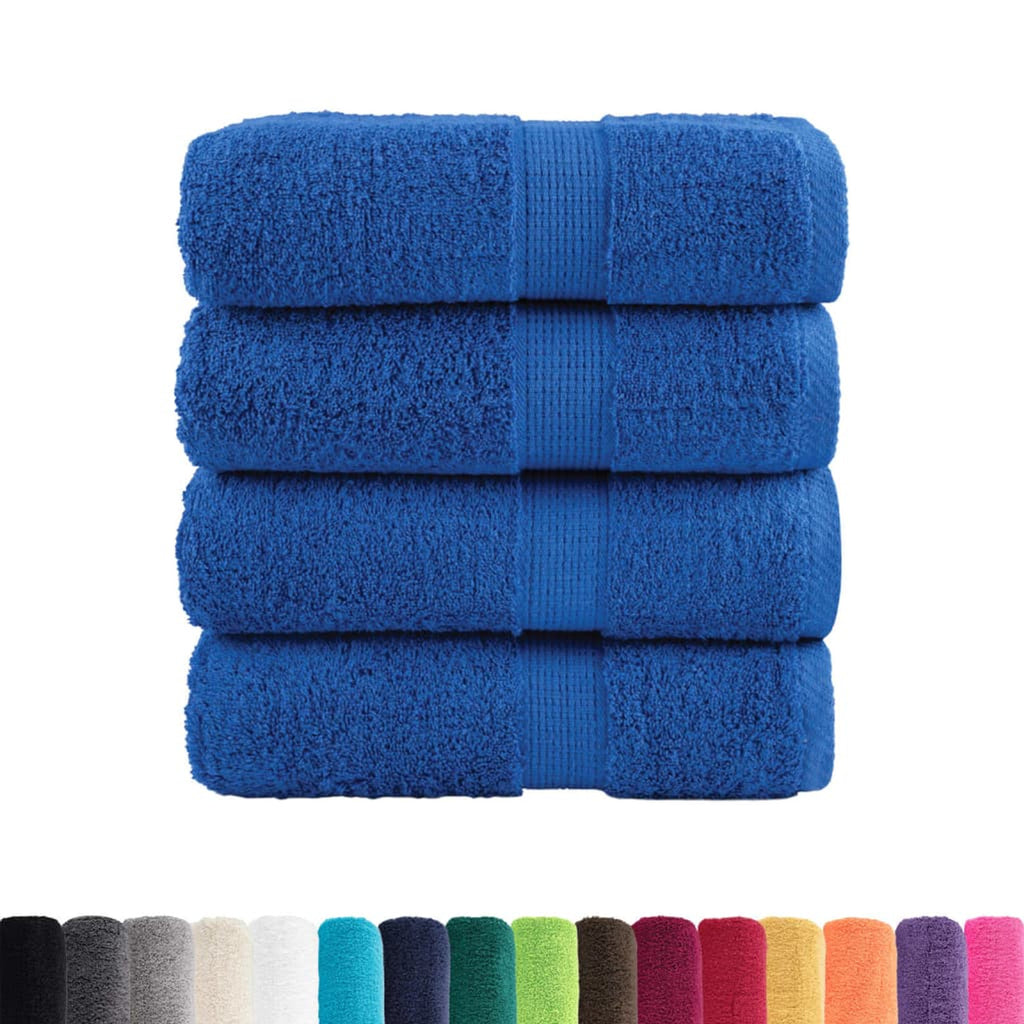 Towel Cotton Blue 30 x 30 cm Bathroom Bath Linen Home Towels 4 pcs Variant 2