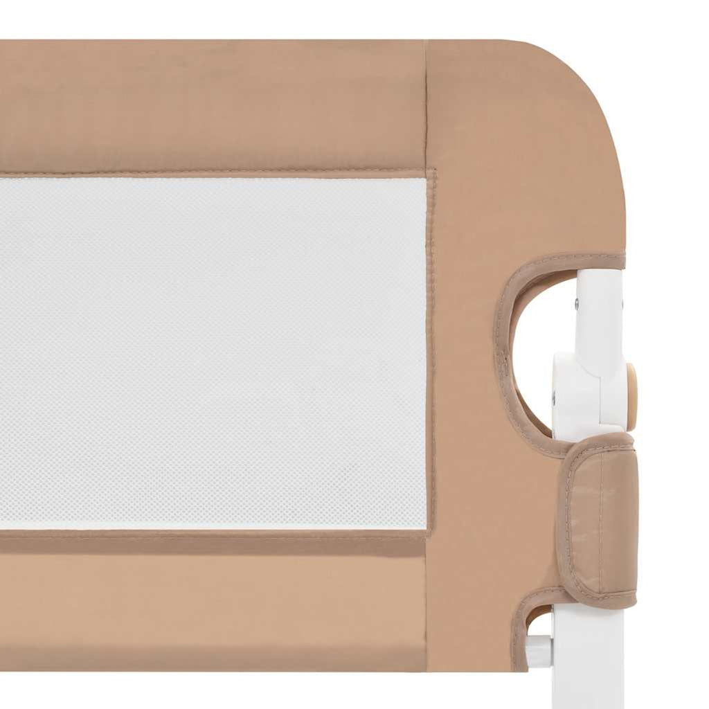 Toddler Safety Bed Rail Polyester Taupe 180 x 40.5 x 42 cm Child Bed Guard