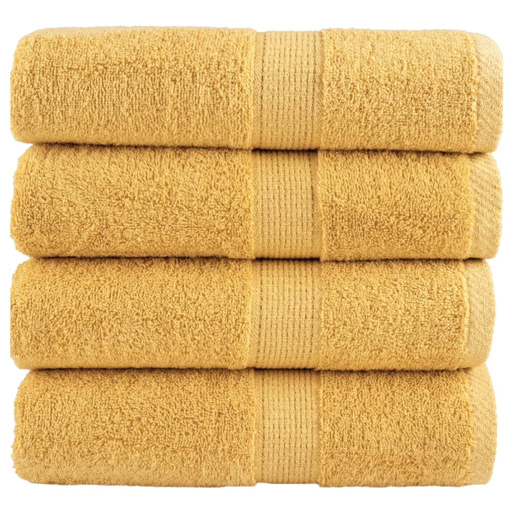 Towel Cotton Gold 50 x 30 cm Bathroom Bath Linen Home Towels 4 pcs Variant 2