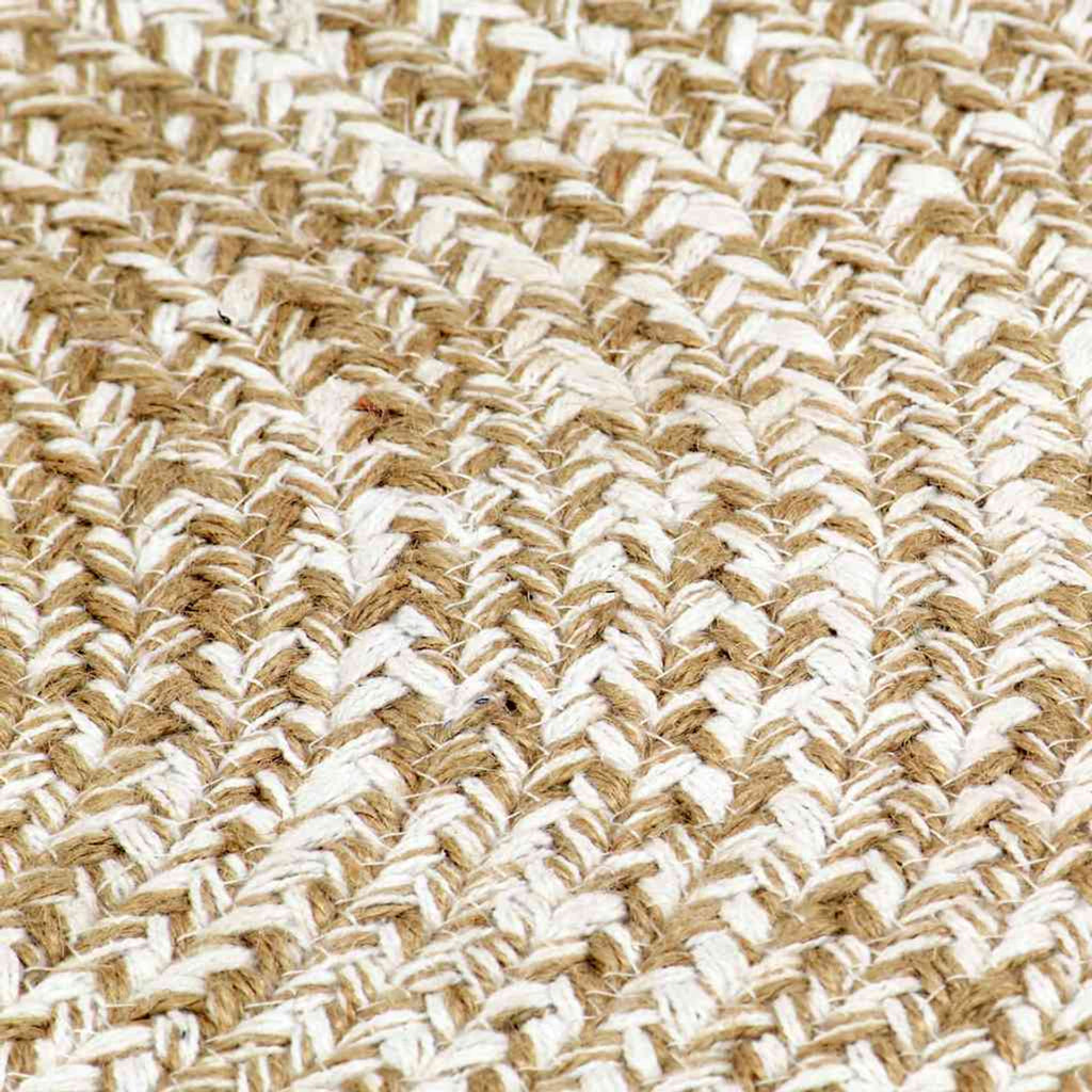 Rug Braided Jute White 90 x 90 cm Floor Mat Home Decor Floor Covering Rugs