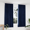 Blackout Curtain Velvet Dark Blue 140 x 175 cm Window Dressing Variant 2