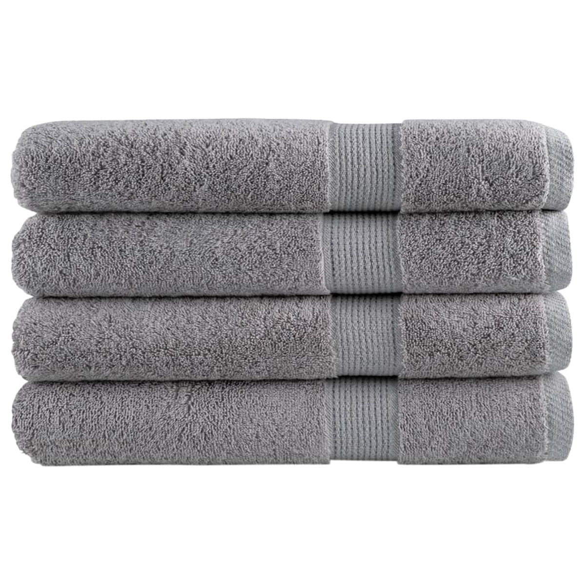 Towel Cotton Grey 200 x 80 cm Bathroom Bath Linen Home Towels 4 pcs Variant 2