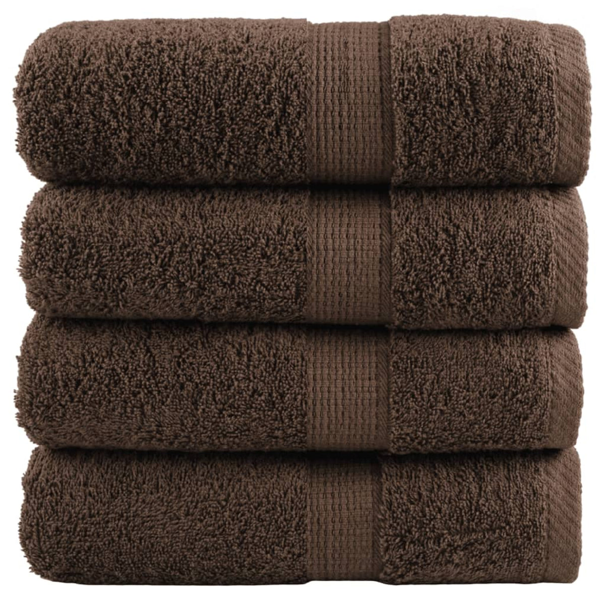 Towel Cotton Brown 30 x 30 cm Bathroom Bath Linen Home Towels 4 pcs Variant 2