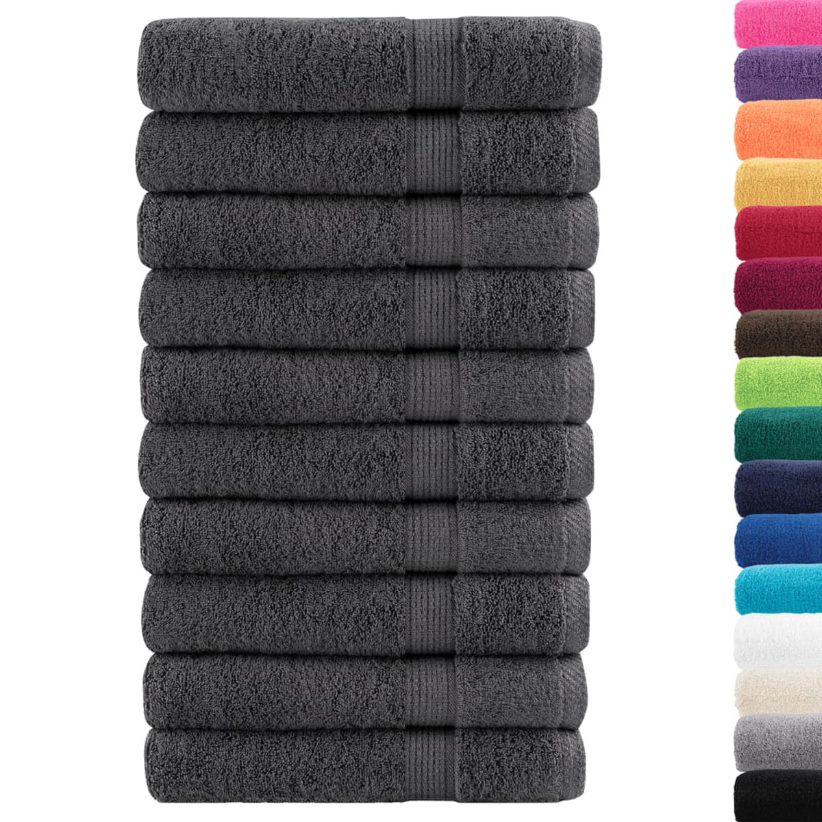 Towel Cotton Anthracite 200 x 80 cm Bathroom Bath Linen Home Towels Variant 2