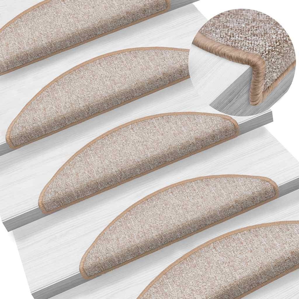 Stair Mats Non-Slip Light Needle-Punched Fabric -100% Light Brown 56 x 17 x 3