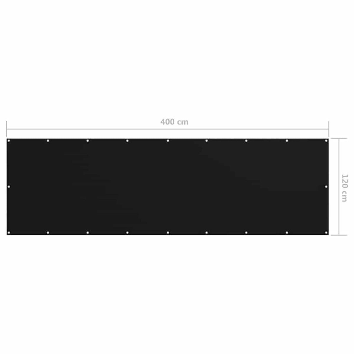 Balcony Screen Oxford Fabric Black Waterproof UV Resistant 120 x 400 cm