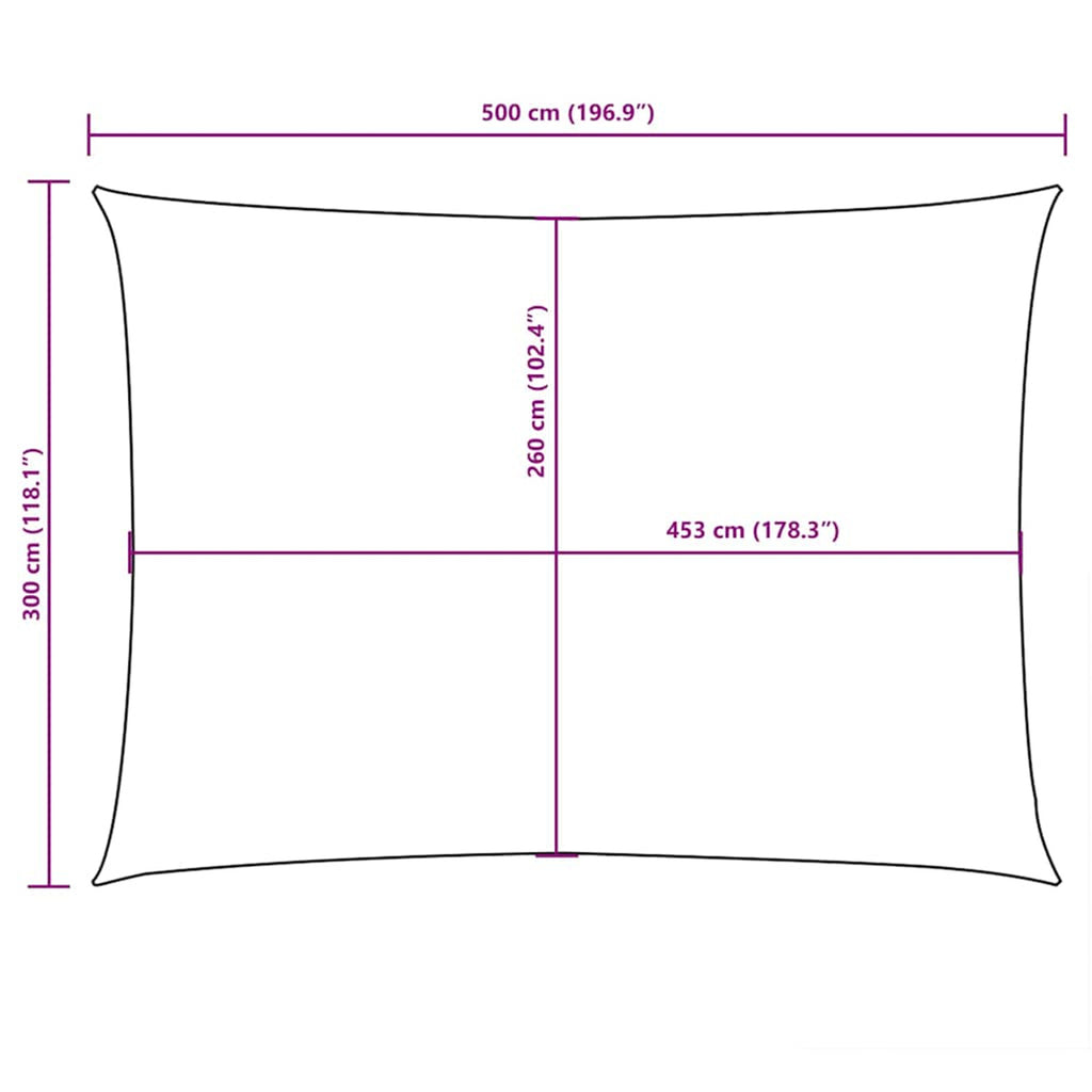 Sunshade Sail Oxford Fabric Blue Water Resistant UV Resistant 300 x 500 cm