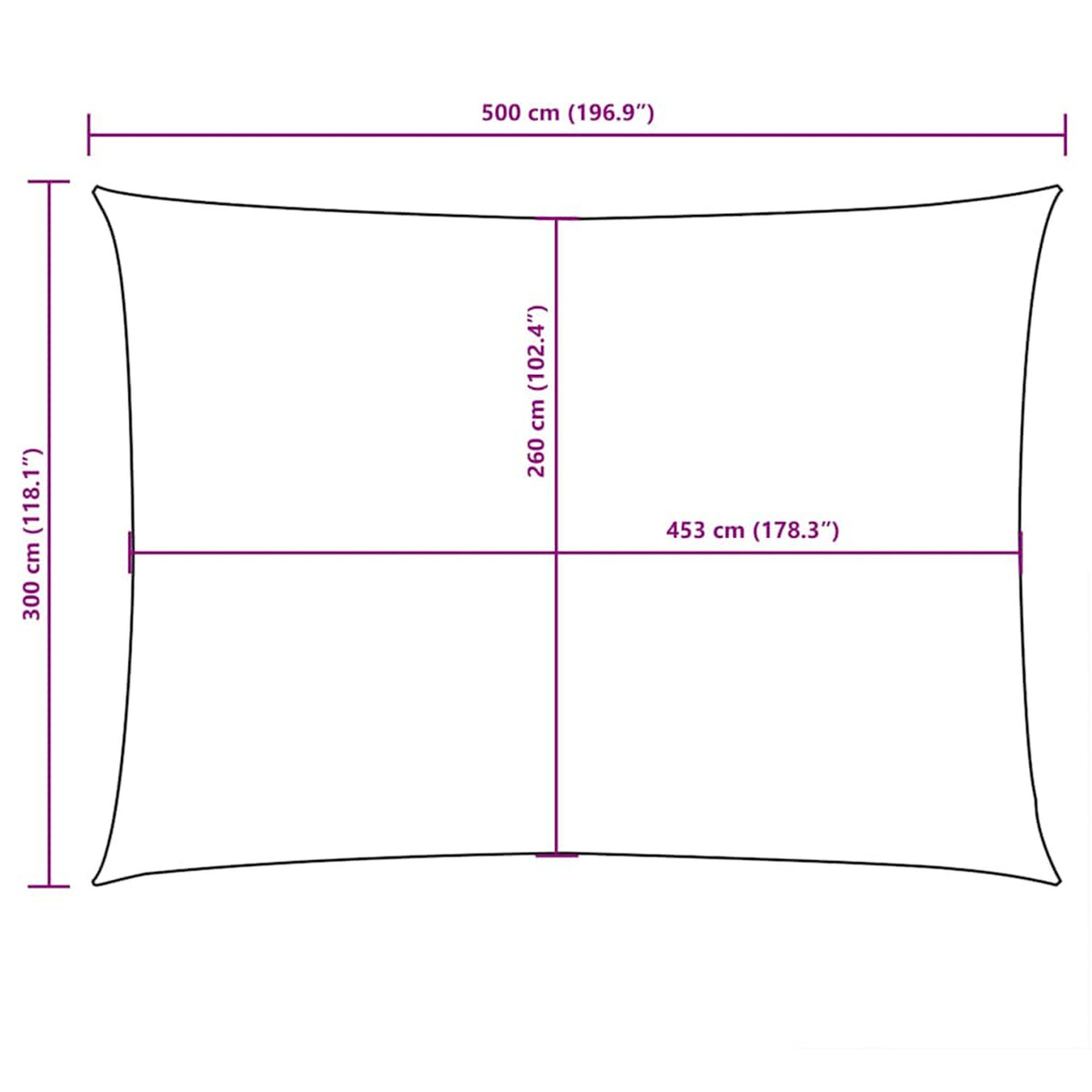 Sunshade Sail Oxford Fabric Blue Water Resistant UV Resistant 300 x 500 cm
